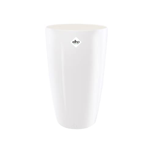 elho Brussels Diamond Rund Hoch 27 - Blumentopf für Innen - Ø 27.0 x H 44.1 cm - Weiß/Weiss