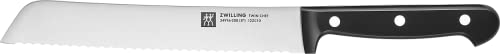 Zwilling 1002169 Brotmesser, Klingenlänge: 20 cm, Klingenblatt mit Wellenschliff, Rostfreier Spezialstahl/Kunststoff-Griff, Twin Chef , Silber / Schwarz