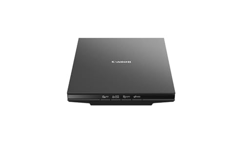 Canon LiDE 300 Scanner CanoScan Flachbettscanner DIN A4 (2.400 x 2.400 DPI, 4 Scantasten, Stromversorgung über USB, ca. 10 s/Farbseite 300 DPI, 48 Bit interne Farbtiefe), schwarz