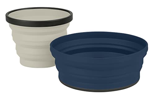 Sea to Summit X-Set: 2-PCE (X-Mug,X Bowl & Storage Pouch) Küchenset, Dunkelblau/Sand (Mehrfarbig), Einheitsgröße