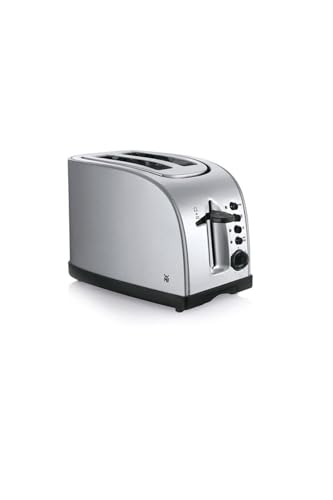 WMF Stelio Toaster 2 Scheiben Edelstahl, Doppelschlitz Toaster mit Brötchenaufsatz, Bagel-Funktion, 7 Bräunungsstufen, 900 W, Toaster edelstahl matt