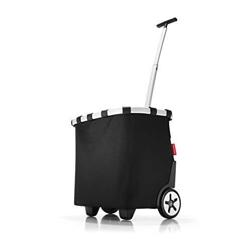 reisenthel carrycruiser Tragbarer Einkaufstrolley mit stabilem Aluminiumrahmen, Schultergurt und herausnehmbarer Netz-Innentasche Aus wasserabweisendem Material, Couleur:schwarz