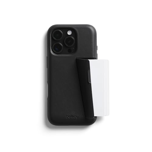 Bellroy Phone Case – 3 Card für iPhone 16 Pro (Leder-iPhone-Hülle, Handy-Geldbörse) - Black