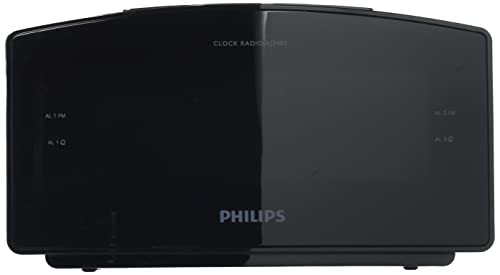 Philips AJ3400/12 Radiowecker/Uhrenradio (Großes Display, Zwei Weckzeiten, Digitaler UKW-Tuner, Sleep-Timer) schwarz