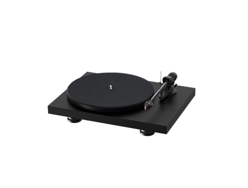 Pro-Ject Debut Carbon EVO, Audiophiler Plattenspieler mit Carbon Tonarm, elektronischer Geschwindigkeitsumschaltung und vormontiertem 2M Red Tonabnehmer (Satin Schwarz)