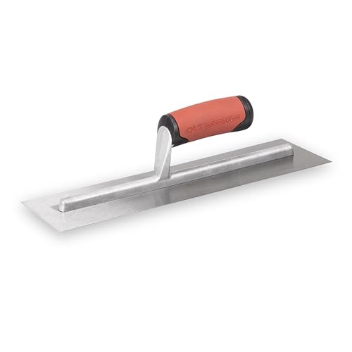 Marshalltown Glättkelle mit Softgrip Griff aus Carbonstahl, Glätter für Beton und Boden, Maße der Kelle: 356x102 mm