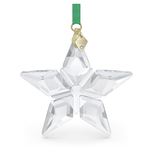 Swarovski Annual Edition 2023 Ornament, Stern mit Prachtvollem Grünem Band und Klarem Swarovski Kristall