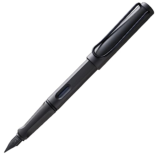 LAMY safari moderner Füllhalter 017 aus robustem Kunststoff in umbra mit ergonomischem Griff und Stahlfeder Stichbreite M, inkl. Tintenpatrone LAMY T 10 blau