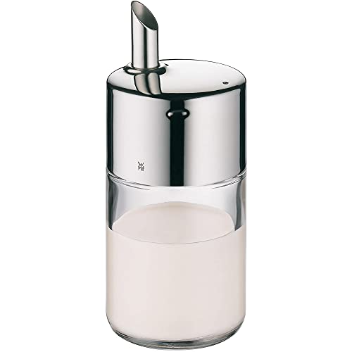 WMF Barista Sahne-/ Milchkännchen 240 ml, Sahnedosierer, Glas, Cromargan Edelstahl 18/10 poliert, spülmaschinengeeignet
