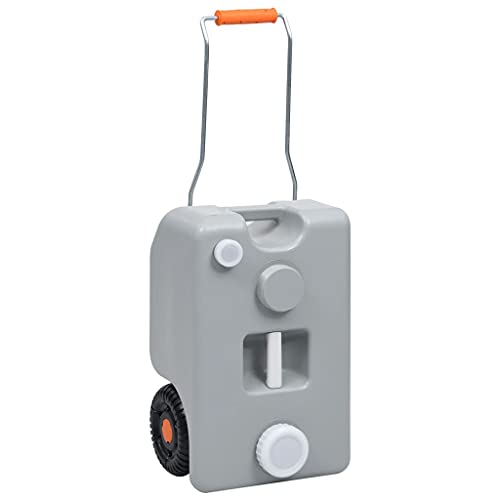 SANON Wasserkanister Mit Hahn Wassertank Wasserbeh?Lter Kanister Wasserspender Matschk¨¹Che Camping Trinkwasserkanister Poolheizung Gas Gie?Kanne Wohnmobil Camping-Wassertank mit Rollen 25 L Grau
