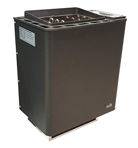Well Solutions Saunaofen Bi-O Thermat 9 kW by EOS | Kombisaunaofen in anthrazit-perleffekt | Made in Germany | inkl. Abtropfschale
