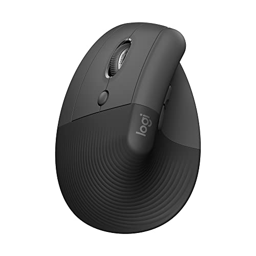 Logitech Lift Left Vertikale Ergonomische Maus, Linkshänder, Kabellos, Bluetooth oder Logi Bolt USB-Empfänger, Leise Klicks, 4 Tasten, Kompatibel mit Windows/macOS/iPadOS, Laptop, PC - Graphit