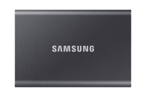 Samsung Portable SSD T7 (MU-PC1T0T/WW), 1 TB, USB 3.2 Gen.2, 1.050 MB/s Lesen, 1.000 MB/s Schreiben, externe Festplatte für Mac, PC, Smartphone und Spielekonsole, Grau