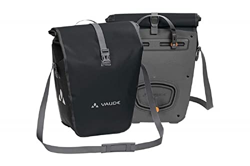VAUDE Fahrradtaschen für Gepäckträger Aqua Back 2x24L in schwarz 2 x Hinterradtaschen wasserdicht, Fahrrad Gepäckträgertasche hinten, einfache Befestigung – Made in Germany