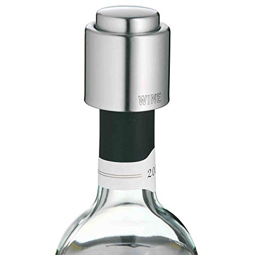 WMF Clever&More Weinverschluss mit Aufschrift, Weinflaschenverschluss Ø 2,4 cm, Cromargan Edelstahl mattiert