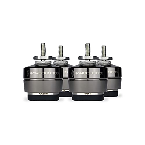 IsoAcoustics Gaia-Serie mit Isolatoren für Lautsprecher und Subwoofer Gaia III, 32 kg max. – 4 Stück