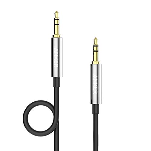 Anker Aux Kabel Stereo Audio Klinken Kabel [1.2m] für AUX Eingänge 3.5mm auf 3.5mm mit vergoldete Kontakten (Schwarz)