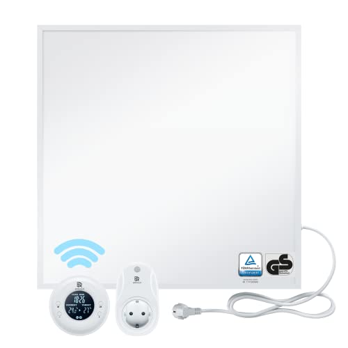 BR Bringer Infrarotheizung 300 Watt - mit Thermostat und Fernbedienung - Infrarot Elektroheizung Energiesparend - 5 Jahre Garantie, TÜV GS - Deutsche Qualitätsmarke