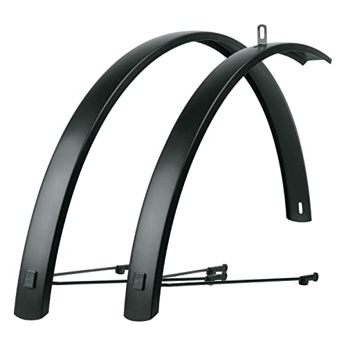 SKS GERMANY Edge AL Schutzblech-Set, Fahrradzubehör (Radschützer aus Aluminium, hohe Stabilität, einfache Befestigung, für nahezu jeden Rahmen geeignet, mit ESC-Sicherheitssystem), Schwarz, 46