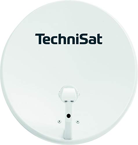 TechniSat TECHNITENNE 60 Satelliten-Schüssel für 2 Teilnehmer (60 cm digital Sat Anlage, Komplettset aus Antenne mit Masthalterung und Universal-Twin-LNB) lichtgrau