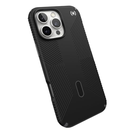 Speck Presidio 2 Grip Schutzhülle für iPhone 16 Pro Max – MagSafe und ClickLock – schlanke Schutzhülle in Schwarz/Schiefer