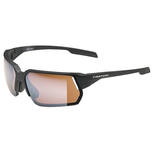 Cratoni C-Lite COLOR+Sport Brillen Schwarz Matt, Glas Amber, Silber Verspiegel Einheitsgröße
