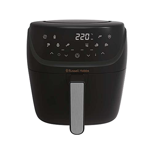 Russell Hobbs Heißluftfritteuse XXL 8l [7 Kochfunktionen|10 Programme] AirFryer (spülmaschinenfest, max. 220°C, Touchscreen, Fritteuse ohne Öl, Grillen, Backen, Braten, Dörren etc.) SatisFry 27170-56