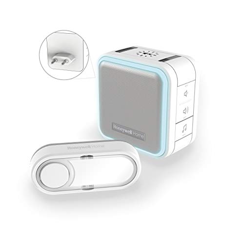 Honeywell Home DC515SP2 Serie 5 kompakter Einsteck-LED-Gong mit Klingeltaster (weiß)