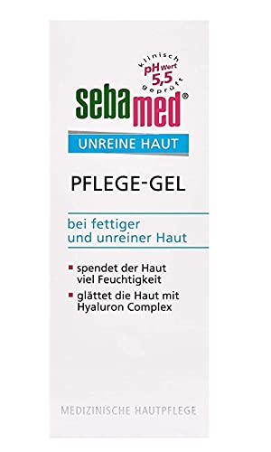 sebamed Unreine Haut Pflege-Gel, glättet die Haut mit Hyaluron Complex, beruhigt und pflegt die unreine und fettige Haut, Inhalt 50 ml (1er Pack)