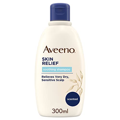 Aveeno Skin Relief Natürliches beruhigendes Shampoo, lindert Reizungen, trockene bis sehr trockene und empfindliche Kopfhaut, 300 ml