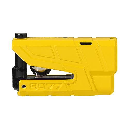 ABUS Bremsscheibenschloss GRANIT Detecto XPlus 8077 - Motorradschloss mit Alarm und XPlus Zylinder - ABUS-Sicherheitslevel 18 - Gelb