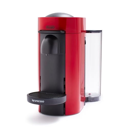 Nespresso VertuoPlus Kaffee- und Espressomaschine von De'Longhi, rot