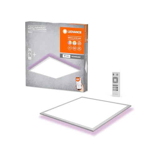 Ledvance LED WiFi Deckenleuchte weiß, 40W 3000LM, 3000-6500K, 60x60 cm, Wandleuchte dimmbar, RGB Technologie, Smart+ Planon, steuerbar über App oder Sprachassistenten wie Alexa oder Google,