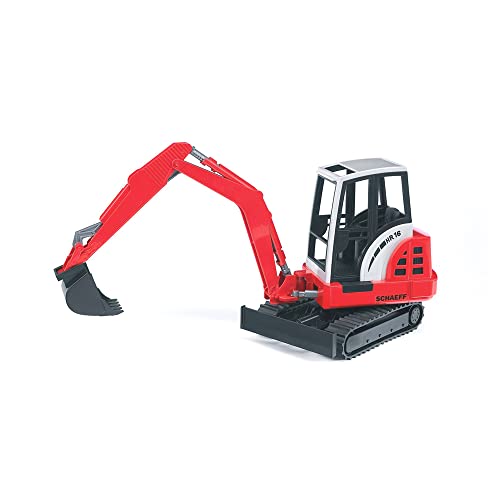 bruder 02432 - Schaeff HR16 Minibagger - 1:16 Baustelle Baufahrzeug Löffelbagger Arbeiter bworld Baumaschine Spielzeug