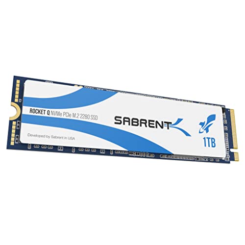 Sabrent M.2 NVMe SSD 1TB, Internes Solid State 3200 MB/s Lesen, PCIe 3.0 2280, intern Festplatte High Performance kompatibel mit PCs, NUCs Laptops und desktops (SB-RKTQ-1TB)