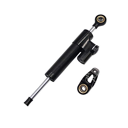 Dasing Universeller Motorrad Lenkungsdämpfer Stabilisator Lenkungs DäMpfer Linear Umgekehrte Sicherheitskontrolle mit Montageklammer Schwarz