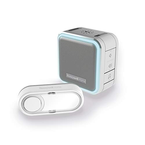 Honeywell Home Funk-Gong-Set 9 Töne 84dB Lichtring/ LED-Stroposkopblitz, 150 m, silber/ grau, DC515SG