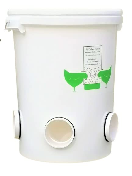 UpToDate Chicken Feeder Automatischer Hühnerfutterautomat 25l/17kg wasserdicht, rattensicher perfekt für 25 Freilandhuhn