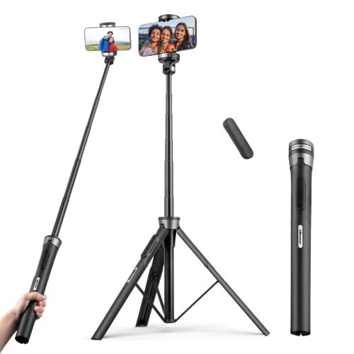 UBeesize Selfie Stick Stativ mit Kabellosem Fernauslöser, Erweiterbar 3 in 1 Selfie Stange aus Aluminium 360°Rotation Tragbar Handy Selfie-Stange
