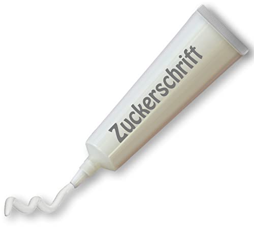 Zuckerschrift Tube mit weißem Zuckerguss, 48g (2x 24g) - zum einfachen Beschriften und Verzieren von Lebkuchenherzen, Kuchen & Gebäck | kinderleicht selber Verzieren | Lebkuchenherzen Beschriften
