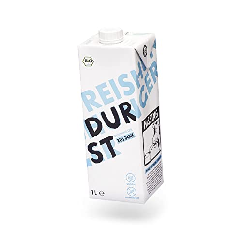 REISHUNGER BIO Reisdrink 10L (10 x 1L) - Veganer Pflanzendrink aus BIO - Ohne Soja, Zucker & Zusatzstoffe - Laktosefreie & Glutenfreier Reisdrink- Auch in 1L und 5 x 1L erhältlich
