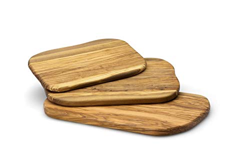 Continenta Olivenholz Schneidebrett in hochwertiger Edel Qualität, Gemüsebrett, universal Küchenbrett, 29 x 18 x 1,6 cm