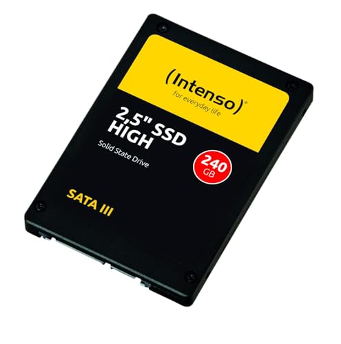 Intenso Interne 2,5' SSD SATA III High, 240 GB, 520 MB/Sekunden, Schwarz, Festkörper-Laufwerk