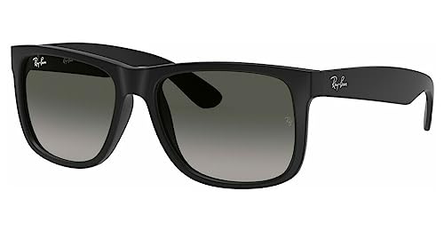 Ray-Ban Unisex Justin Sonnenbrille, Schwarz (Gestell: Schwarz, Gläser: Grau Verlauf 601/8g), Medium (Herstellergröße: 51) EU