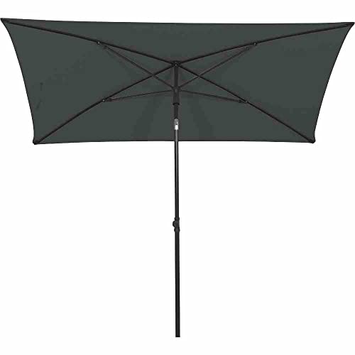 Siena Garden City Mittelstockschirm anthrazit/grau 140x210cm Gestell Stahl anthrazit, Bezug 100% Polyester, 160g/m² grau, Lichtschutzfaktor UPF 50+