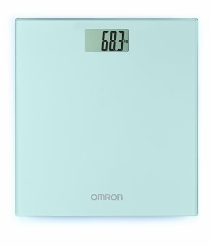 OMRON HN289 digitale Personenwaage mit großer LCD-Anzeige und rutschhemmenden Standfüßen, extra flache Körperwaage, Grau