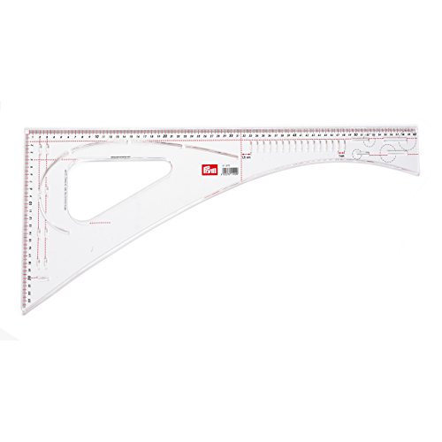 Prym 611499 Schneiderlineal 60 cm – Transparentes Lineal für Schnittmuster, Nähen & Schneiderei, 24 × 60 cm, Kunststoff, ideal für exakte Linienführung & Maßarbeit (mit 90 Grad Winkel)