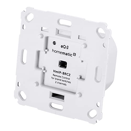 Homematic IP Smart Home Wandtaster für Markenschalter – 2-fach, zwei Tasten schalten Aktoren und Thermostate, Wandschalter, Zubehör für Ihr Homematic IP Smart Home, universell, 152000A0