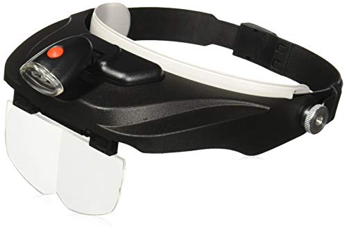 Carson MagniVisor Deluxe Komfort Kopflupe mit abnehmbarer LED Lampe und Wechsellinsen (CP-60)