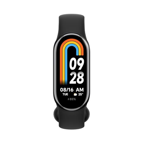 Xiaomi Smart Band 8 Fitness-Tracker, 1,62' AMOLED Display, 16 Tage Akkulaufzeit, 5ATM, SpO2 Tracking, Schlaf-und Pulsüberwachung, 150+ Trainings Modi, Schrittzähler, Graphite Black
